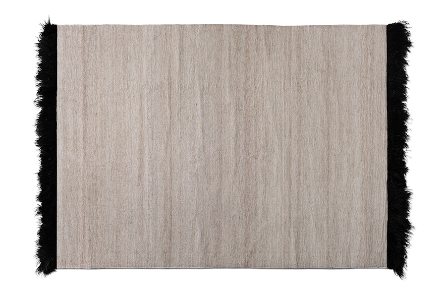 Baxton Studio Dalston Modern and Contemporary Beige and Black Handwoven Wool Blend Area Rug