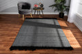 Baxton Studio Dalston Modern and Contemporary Dark Grey and Black Handwoven Wool Blend Area Rug
