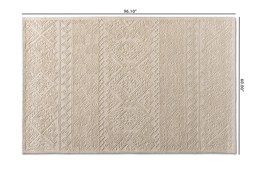 Baxton Studio Linwood Modern and Contemporary Ivory Hand-Tufted Wool Area Rug