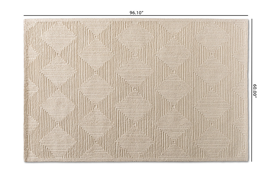 Baxton Studio Sovanna Modern and Contemporary Ivory Hand-Tufted Wool Area Rug