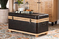 Baxton Studio Gendry Modern Rustic Transitional Dark Brown Faux Leather Upholstered and Oak Brown Finished Wood Large Storage Ottoman