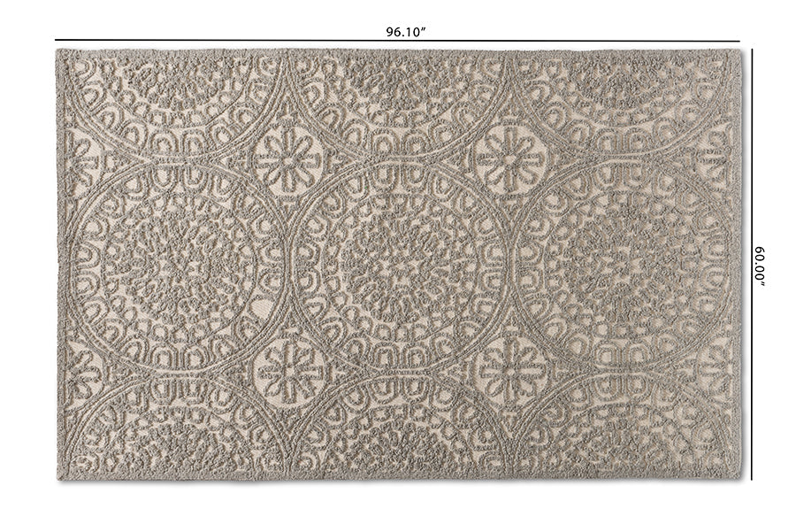 Baxton Studio Borneo Modern and Contemporary Grey Hand-Tufted Wool Area Rug