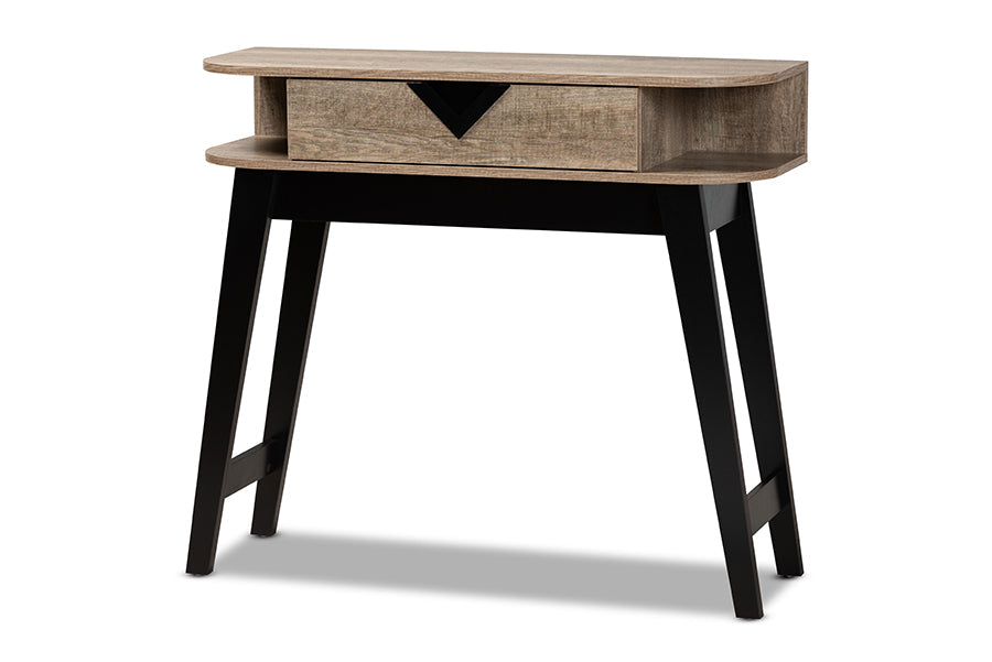 Baxton Studio Wales Modern and Contemporary Light Brown Finished Wood 1-Drawer Console Table