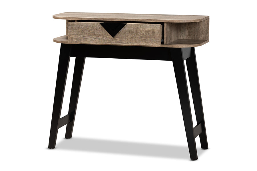 Baxton Studio Wales Modern and Contemporary Light Brown Finished Wood 1-Drawer Console Table
