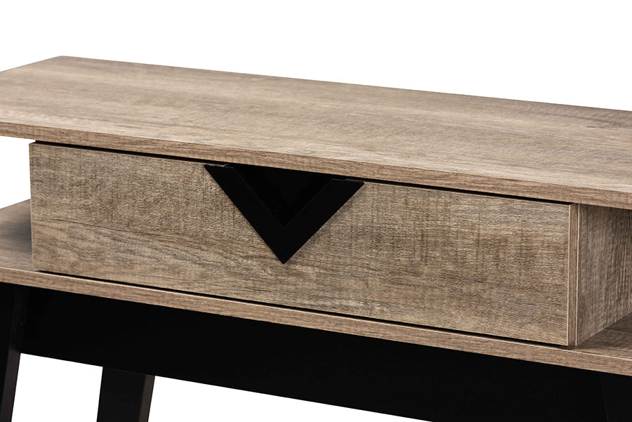 Baxton Studio Wales Modern and Contemporary Light Brown Finished Wood 1-Drawer Console Table