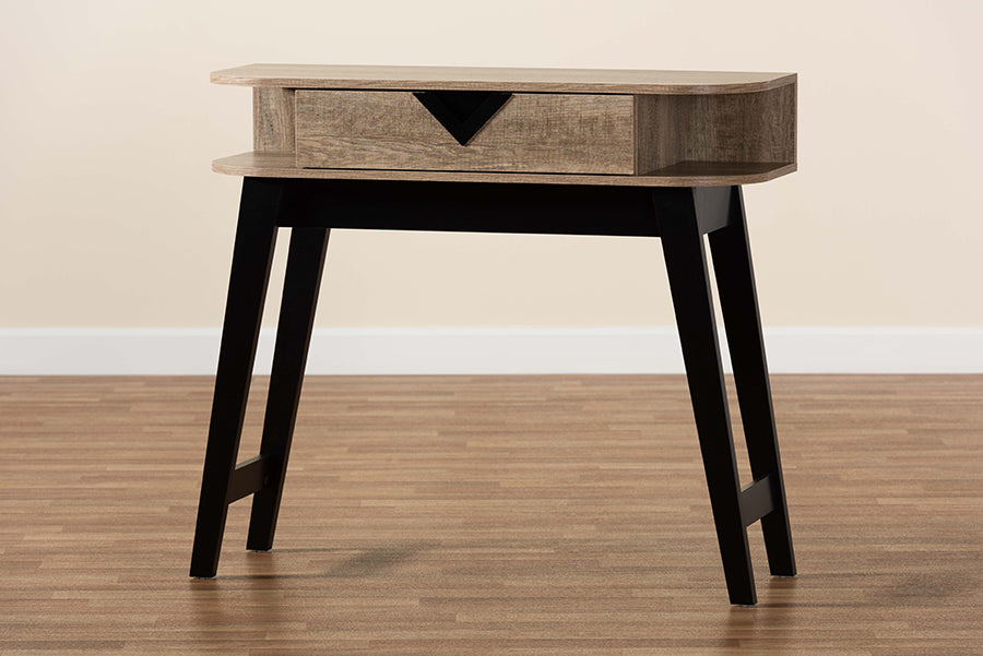 Baxton Studio Wales Modern and Contemporary Light Brown Finished Wood 1-Drawer Console Table