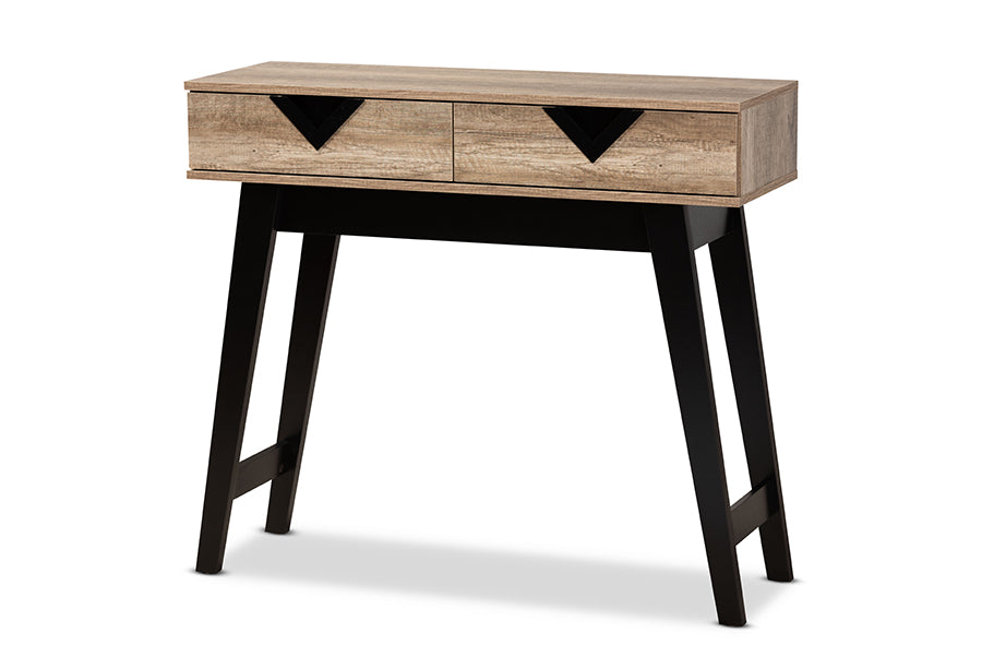 Baxton Studio Wales Modern and Contemporary Light Brown Finished Wood 2-Drawer Console Table