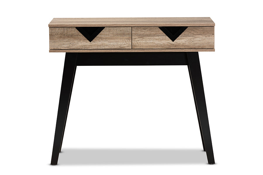 Baxton Studio Wales Modern and Contemporary Light Brown Finished Wood 2-Drawer Console Table