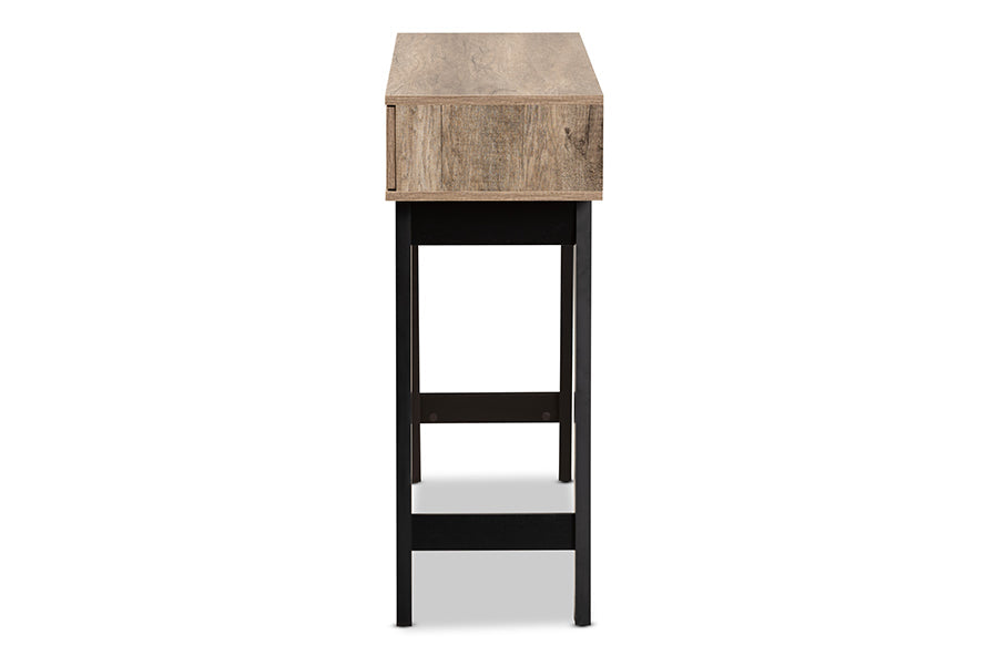 Baxton Studio Wales Modern and Contemporary Light Brown Finished Wood 2-Drawer Console Table