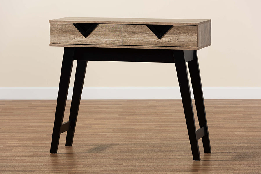 Baxton Studio Wales Modern and Contemporary Light Brown Finished Wood 2-Drawer Console Table