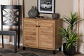 Baxton Studio Coolidge Modern and Contemporary Oak Brown Finished Wood 2-Door Shoe Storage Cabinet