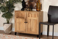 Baxton Studio Glidden Modern and Contemporary Oak Brown Finished Wood 2-Door Shoe Storage Cabinet