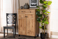 Baxton Studio Glidden Modern and Contemporary Oak Brown Finished Wood 1-Drawer Shoe Storage Cabinet