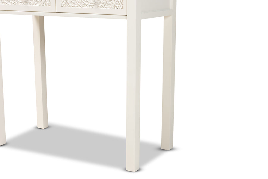 Baxton Studio Lambert Classic and Traditional White Finished Wood 2-Drawer Console Table