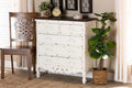 Baxton Studio Levron Classic and Traditional Two-Tone Walnut Brown and Antique White Finished Wood 5-Drawer Storage Cabinet