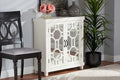 Baxton Studio Carlena Modern and Contemporary White Finished Wood and Mirrored Glass 2-Door Sideboard