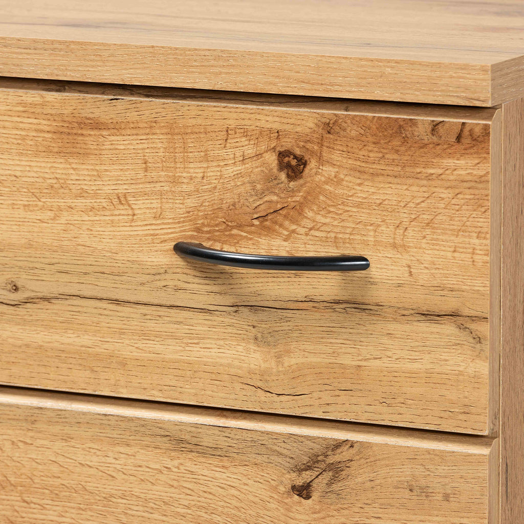 Baxton Studio Maison Modern and Contemporary Wotan Oak Brown Finished Wood 4-Drawer Storage Chest