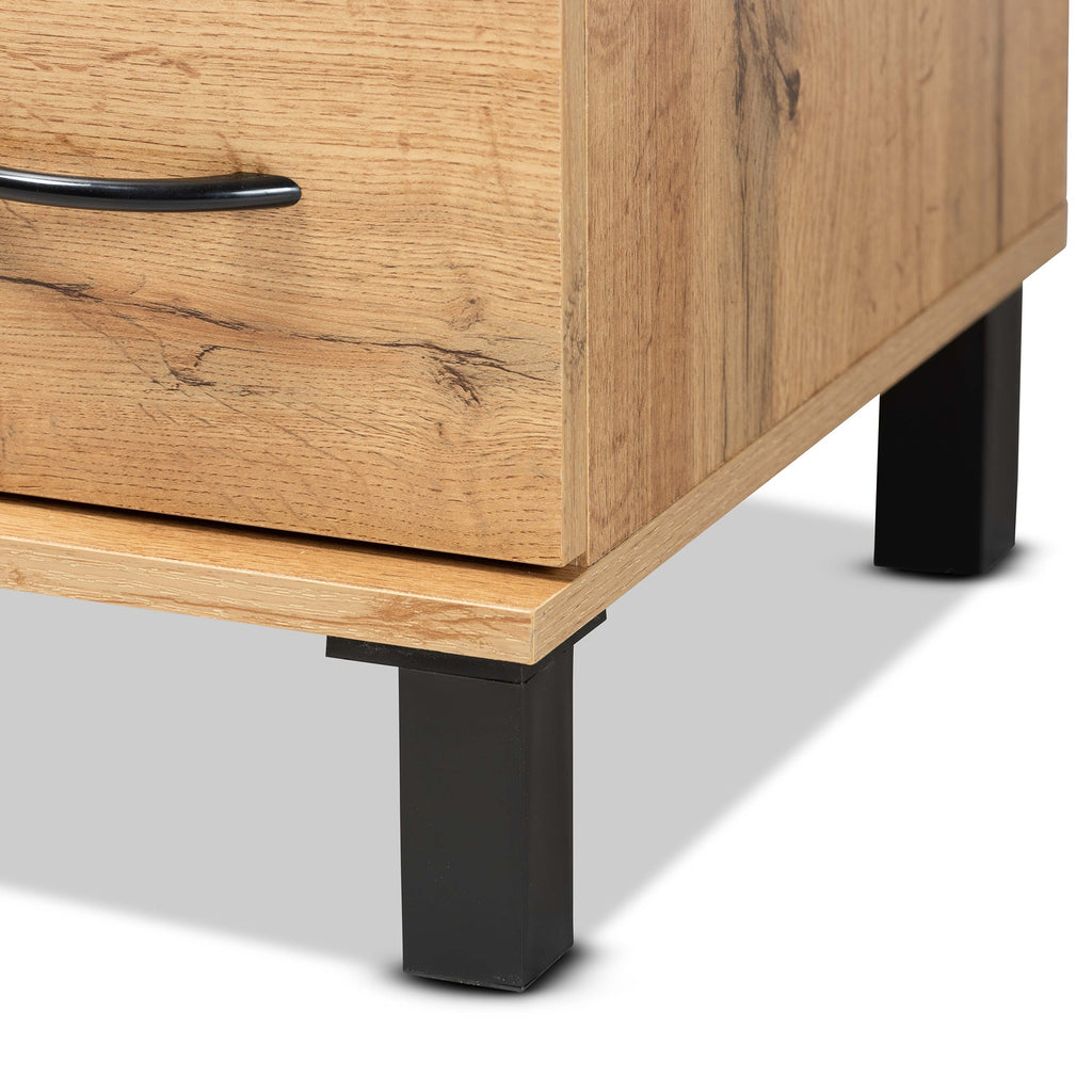 Baxton Studio Maison Modern and Contemporary Wotan Oak Brown Finished Wood 4-Drawer Storage Chest