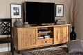Baxton Studio Unna Modern and Contemporary Oak Brown Finished Wood 2-Door TV Stand