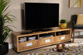Baxton Studio Gerhardine Oak Brown Modern and Contemporary Finished Wood 3-Drawer TV Stand