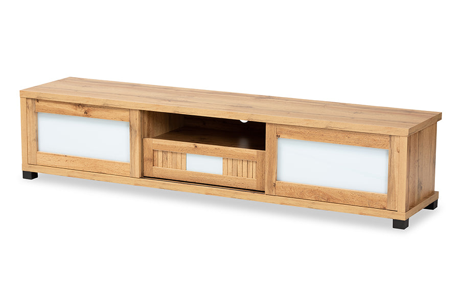 Baxton Studio Gerhardine Modern and Contemporary Oak Brown Finished Wood 1-Drawer TV Stand