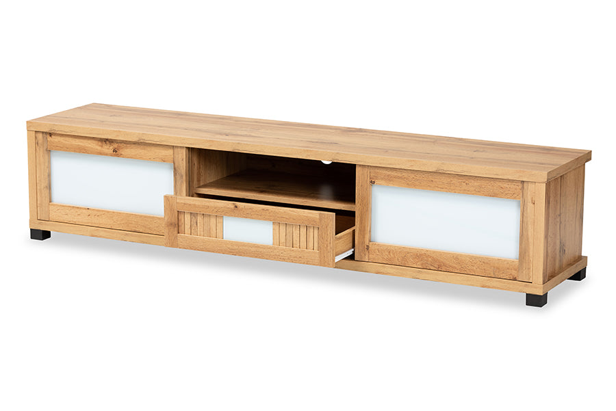 Baxton Studio Gerhardine Modern and Contemporary Oak Brown Finished Wood 1-Drawer TV Stand
