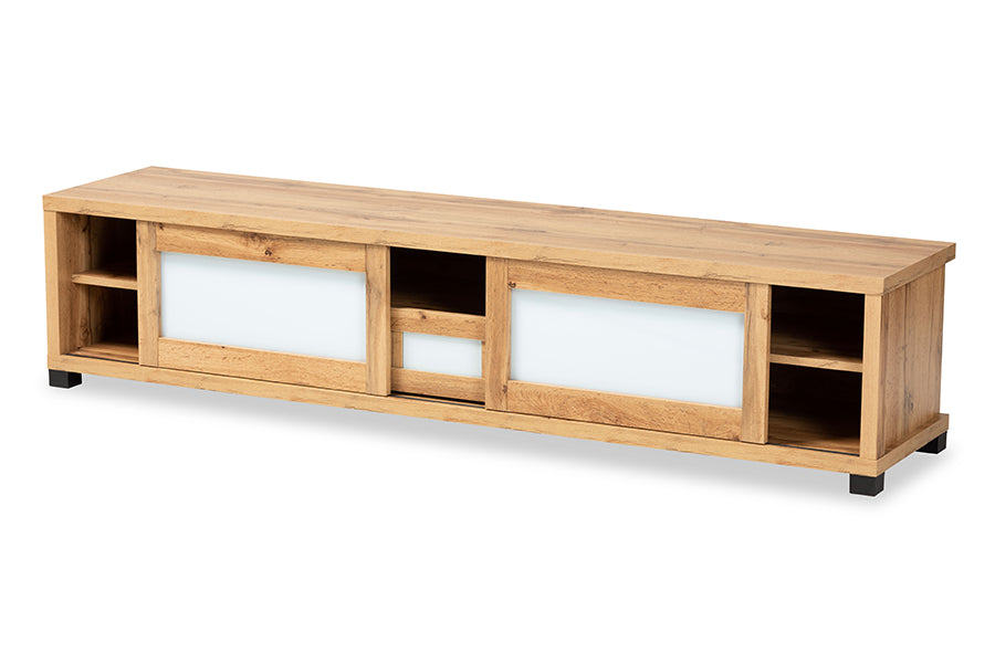Baxton Studio Gerhardine Modern and Contemporary Oak Brown Finished Wood 1-Drawer TV Stand