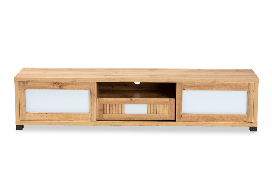 Baxton Studio Gerhardine Modern and Contemporary Oak Brown Finished Wood 1-Drawer TV Stand