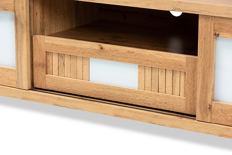 Baxton Studio Gerhardine Modern and Contemporary Oak Brown Finished Wood 1-Drawer TV Stand