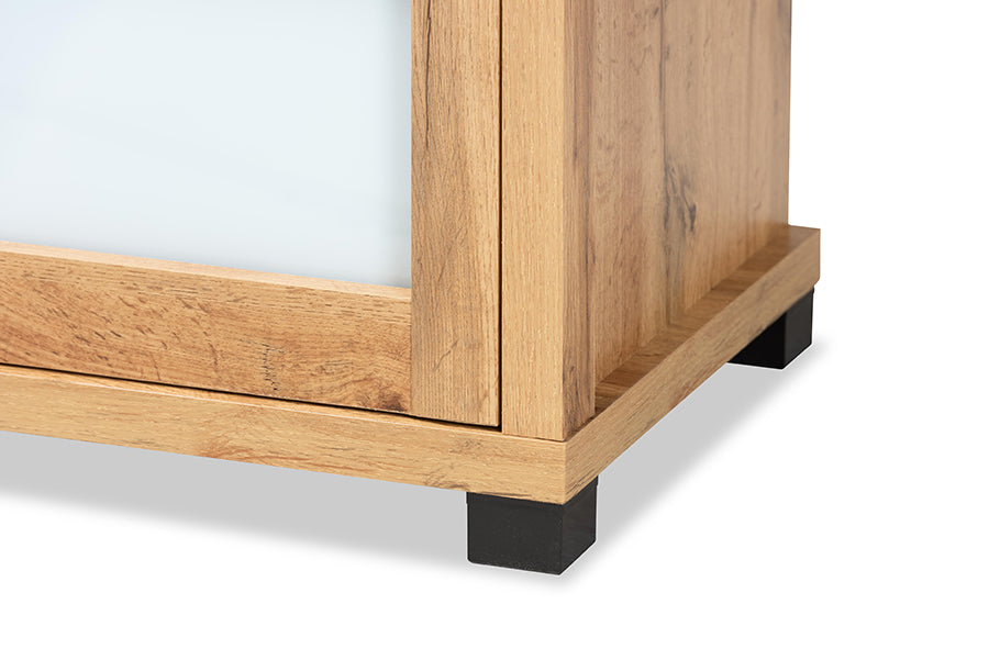 Baxton Studio Gerhardine Modern and Contemporary Oak Brown Finished Wood 1-Drawer TV Stand