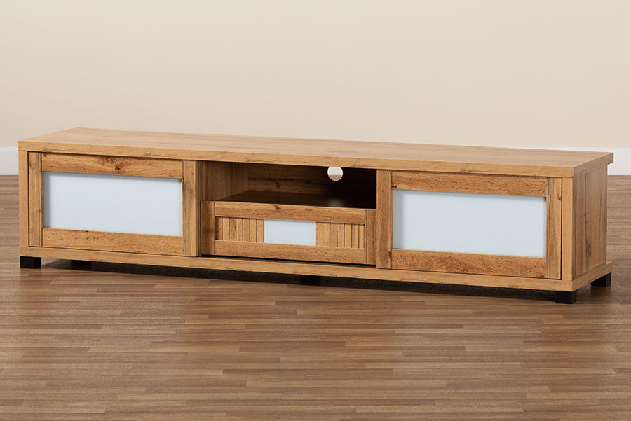Baxton Studio Gerhardine Modern and Contemporary Oak Brown Finished Wood 1-Drawer TV Stand