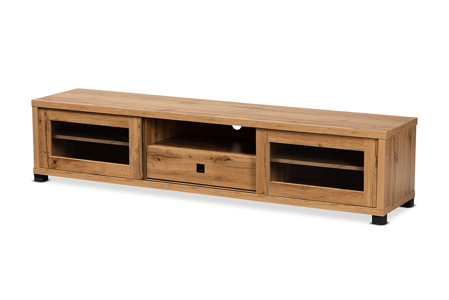 Baxton Studio Beasley Modern and Contemporary Oak Brown Finished Wood 1-Drawer TV Stand