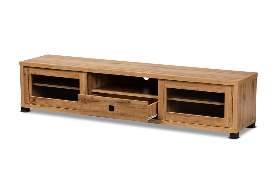 Baxton Studio Beasley Modern and Contemporary Oak Brown Finished Wood 1-Drawer TV Stand
