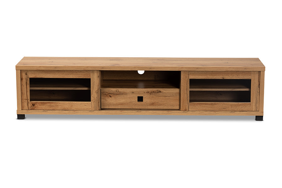 Baxton Studio Beasley Modern and Contemporary Oak Brown Finished Wood 1-Drawer TV Stand