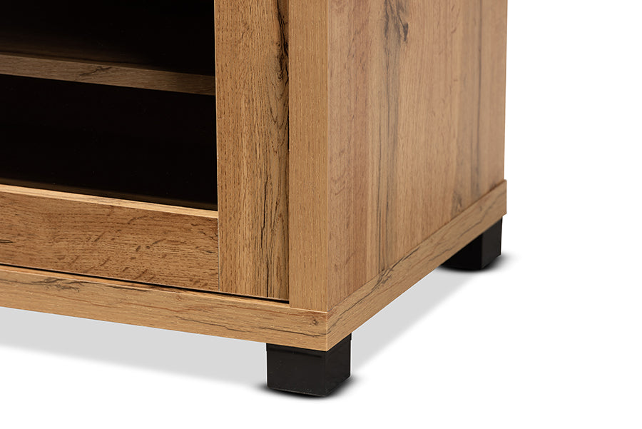 Baxton Studio Beasley Modern and Contemporary Oak Brown Finished Wood 1-Drawer TV Stand