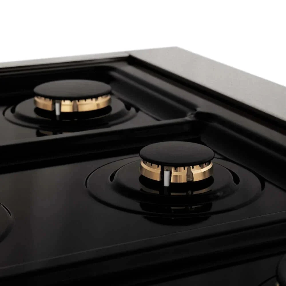 ZLINE 48" Autograph, Dual Fuel Range, Black Door, Bronze, RASZ-BLM-48-CB