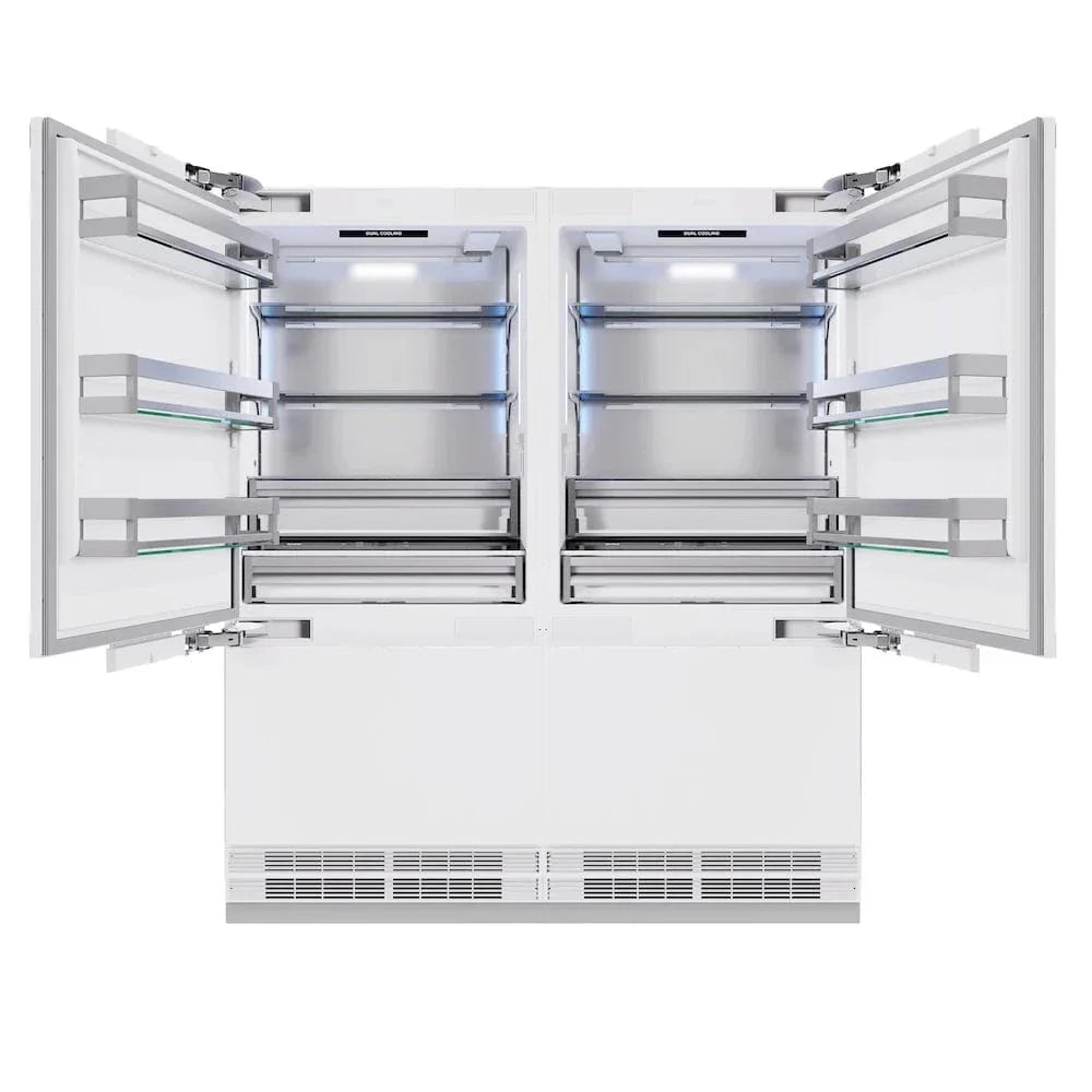 ZLINE 72" Panel Ready Built-In Bottom Freezer Refrigerator,Water Dispenser, Ice Maker, RBIT-72