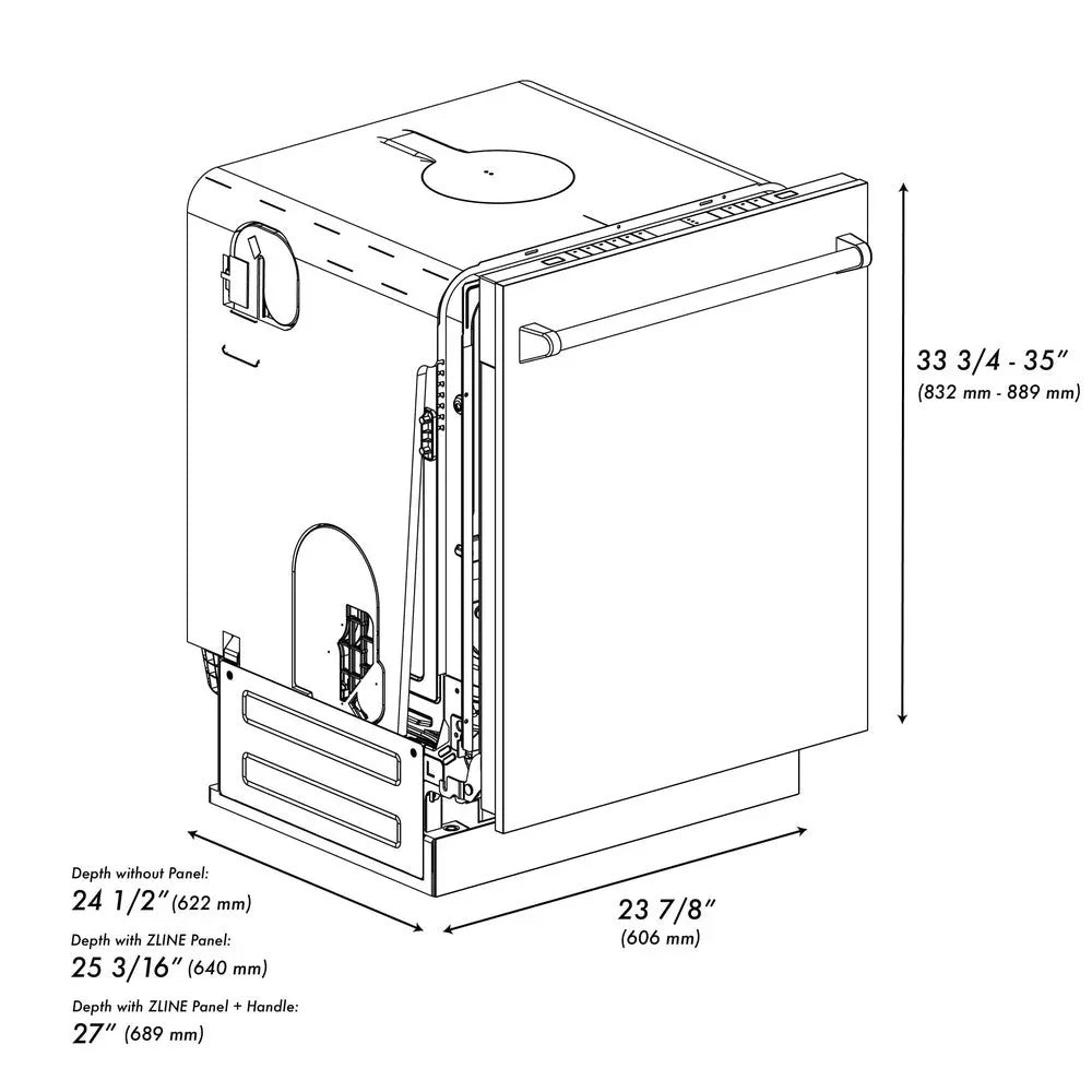 ZLINE 24" Monument, Dishwasher, Oil Rubbed Door, DWMT-ORB-24