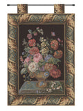 Flower Basket Black European Tapestry