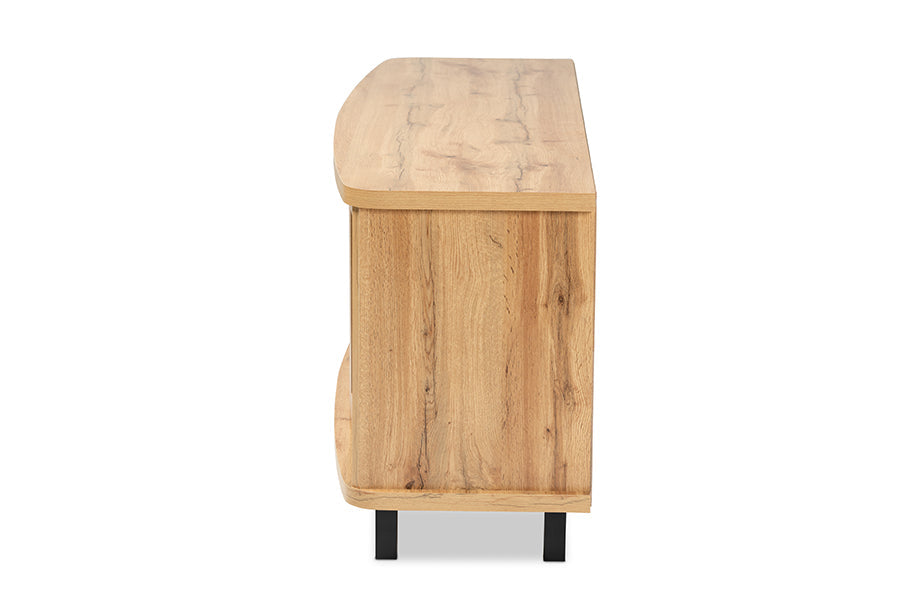 Baxton Studio Walda Modern and Contemporary Oak Brown Finished Wood 2-Drawer TV Stand