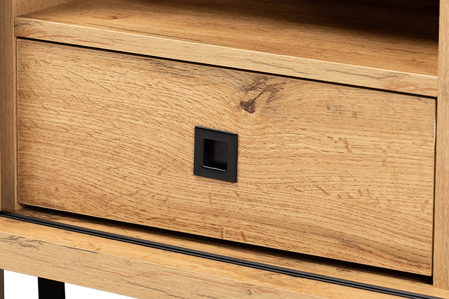 Baxton Studio Walda Modern and Contemporary Oak Brown Finished Wood 2-Drawer TV Stand