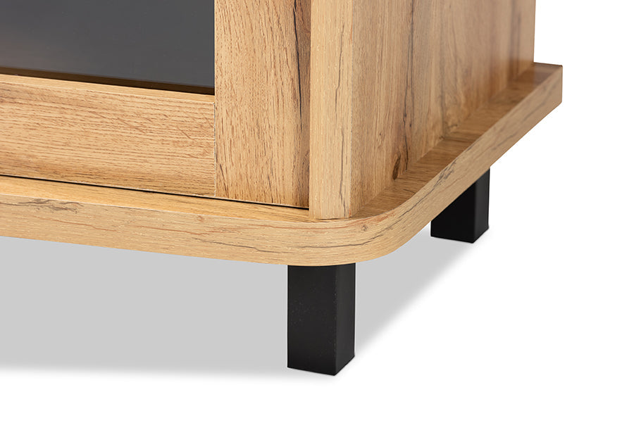 Baxton Studio Walda Modern and Contemporary Oak Brown Finished Wood 2-Drawer TV Stand