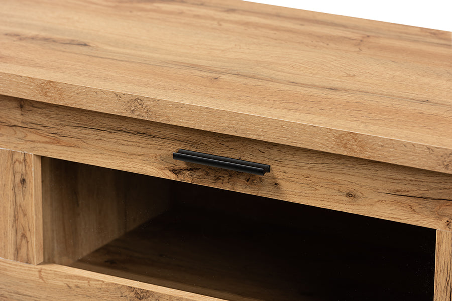 Baxton Studio Adelino Modern and Contemporary Oak Brown Finished Wood 2-Drawer TV Stand
