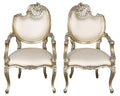 Platine Pair of French Rococo Mahogany Fire Side Chairs