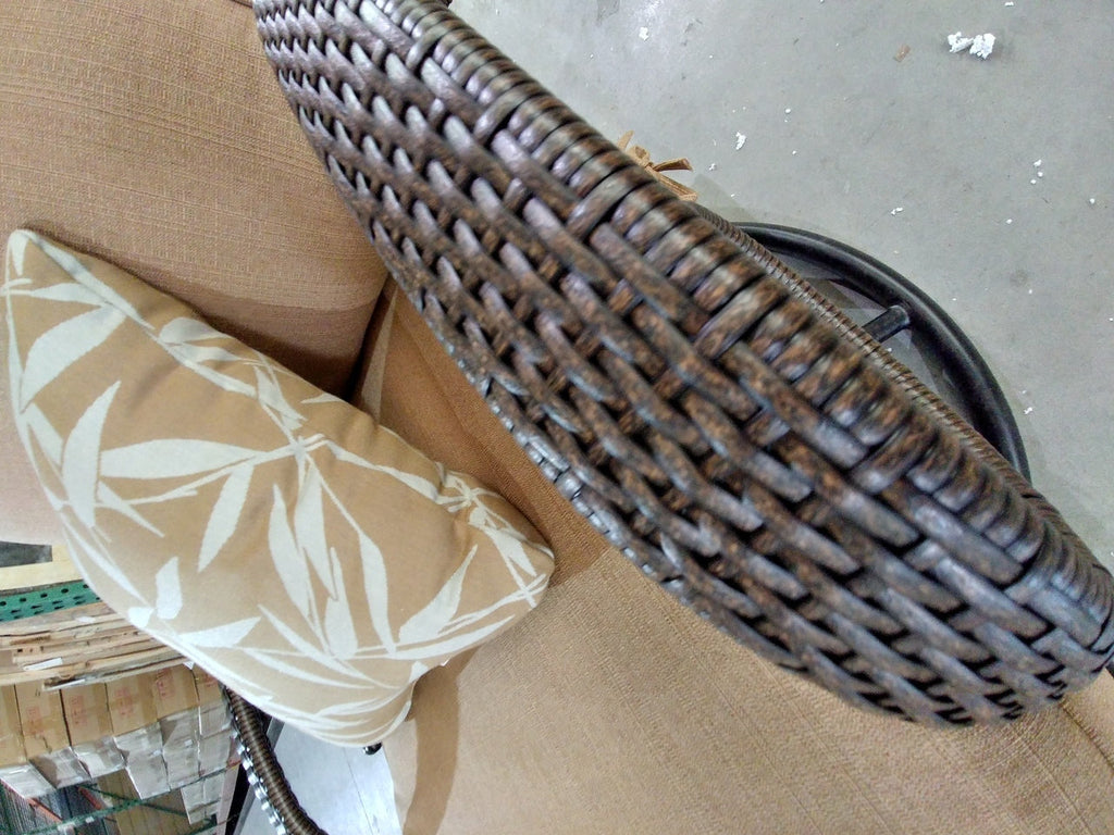 Grand Bonaire Weave Swivel Lounge With Pillow