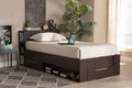 Baxton Studio Carlson Modern and Contemporary Espresso Brown Finished Wood Twin Size 3-Drawer Platform Storage Bed