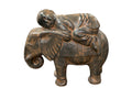 Baby Monk On Elephant Black Earthy Finish