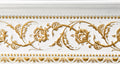 Gold Floral on French White Crown Molding 94 Inch