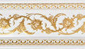 Gold on French White Floral Chair Rail 94 Inch