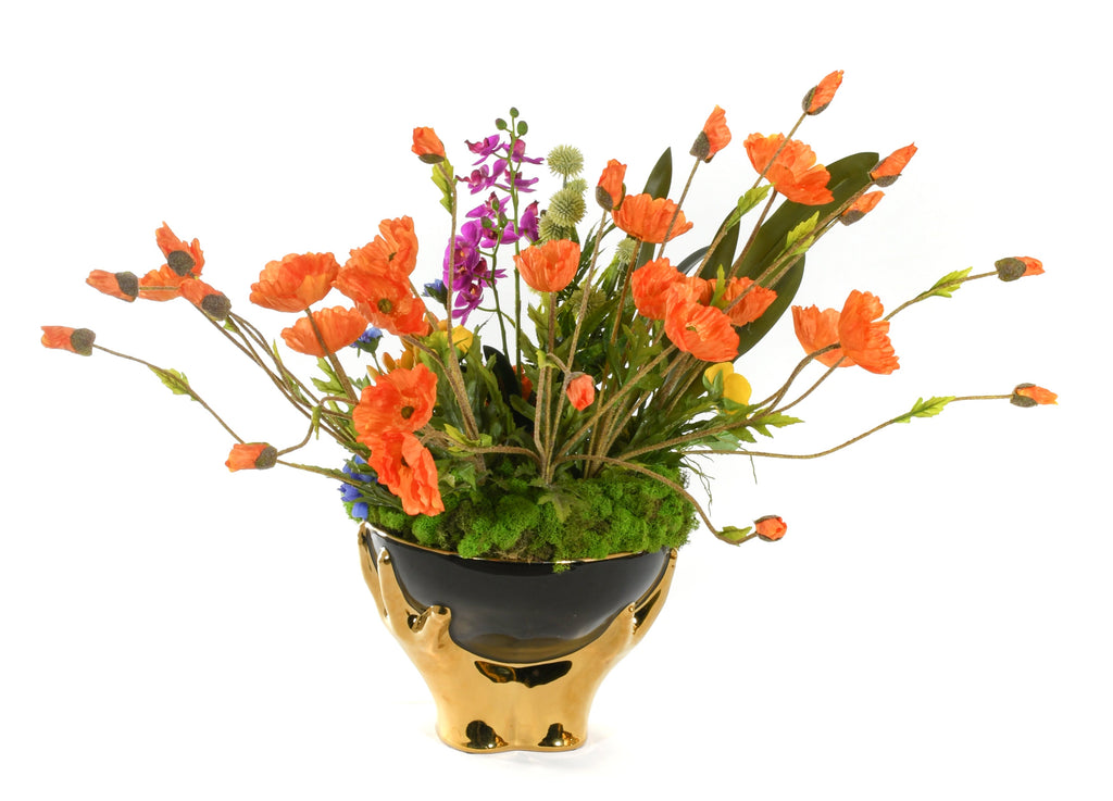 Poppy's in Black Bowl with gold handsÊ